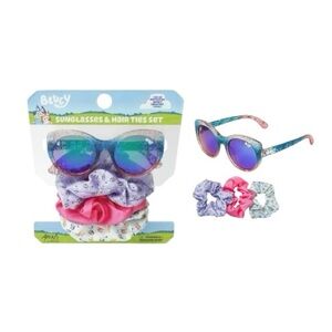 Bluey Sparkle Sunglasses & Scrunchies Set - Blue and Pink